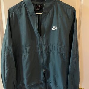 Nike Ladies Medium Hazy Teal/White Canvas Jacket With Dual Zippers- Like NEW!